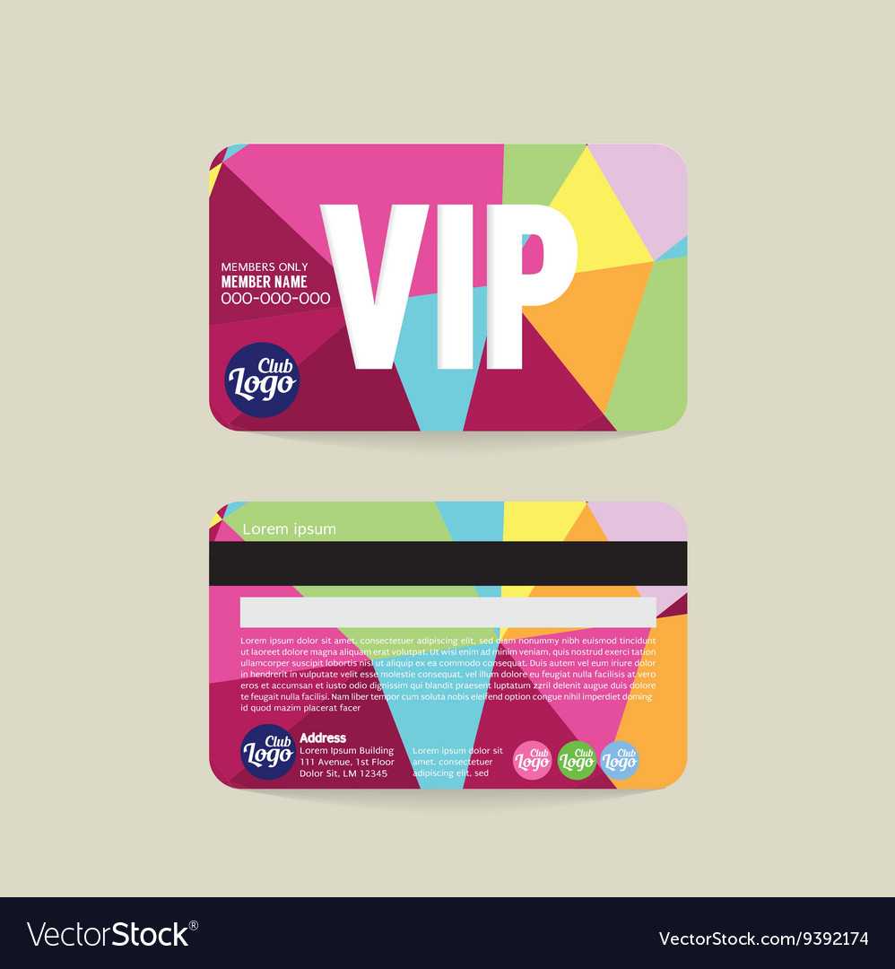 Front And Back Vip Member Card Template Inside Template For Membership Cards