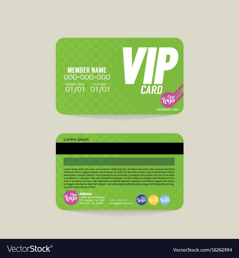 Front And Back Vip Member Card Template Intended For Template For Membership Cards