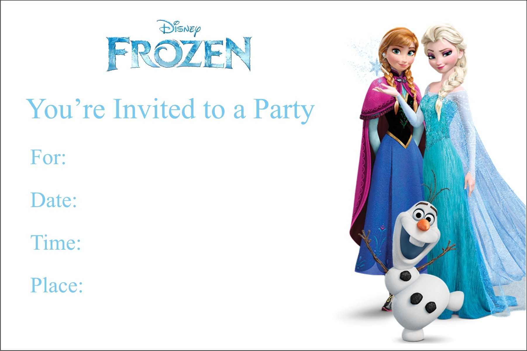 Frozen Free Printable Birthday Party Invitation Personalized Inside Frozen Birthday Card Template