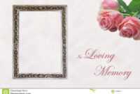 Funeral Eulogy Card Stock Image. Image Of Loving, Flowers for In Memory Cards Templates