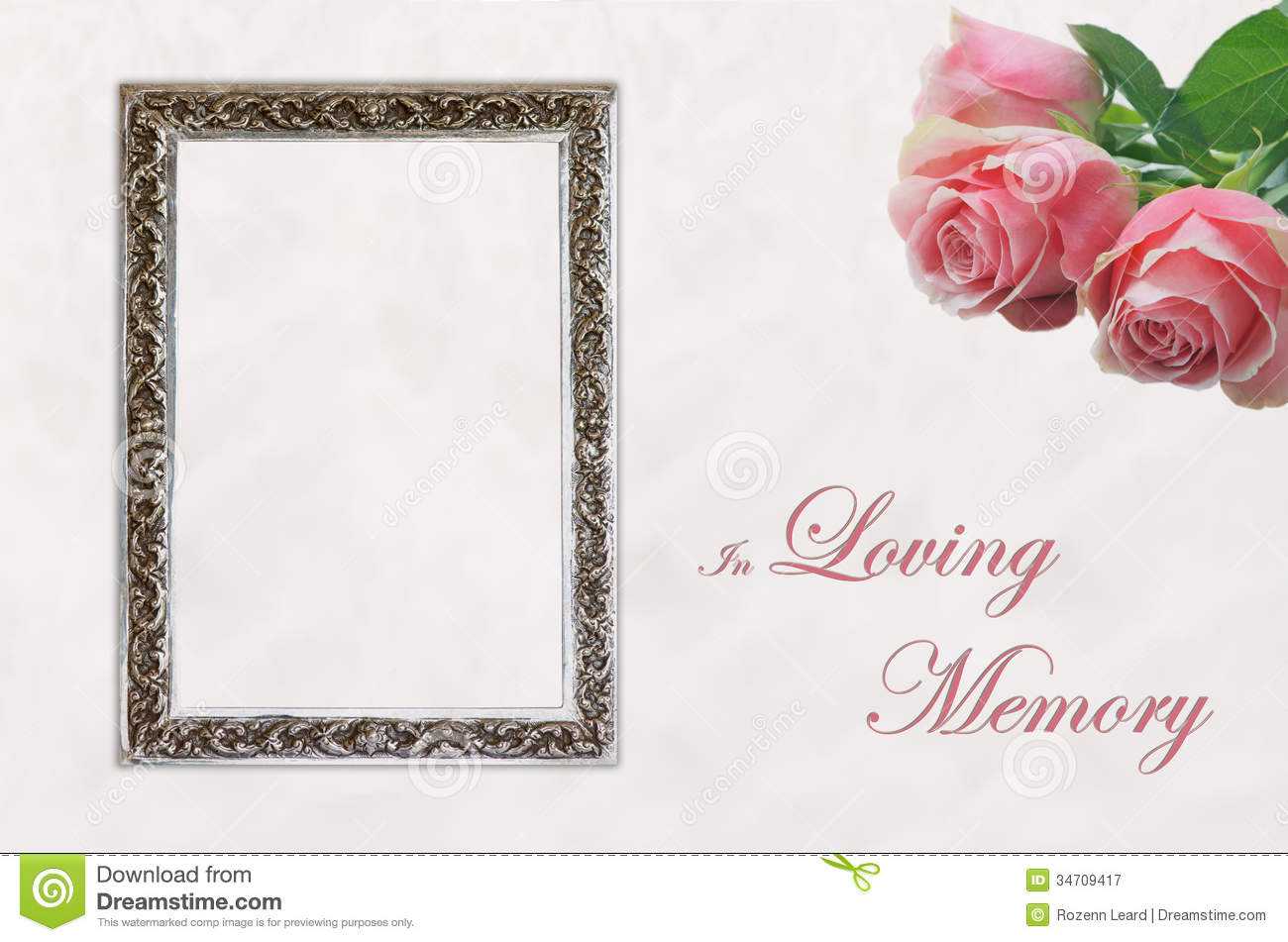 Funeral Eulogy Card Stock Image. Image Of Loving, Flowers For In Memory Cards Templates