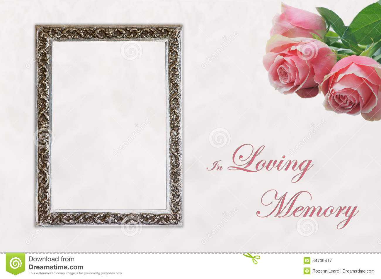 Funeral Eulogy Card Stock Image. Image Of Loving, Flowers With Memorial Card Template Word