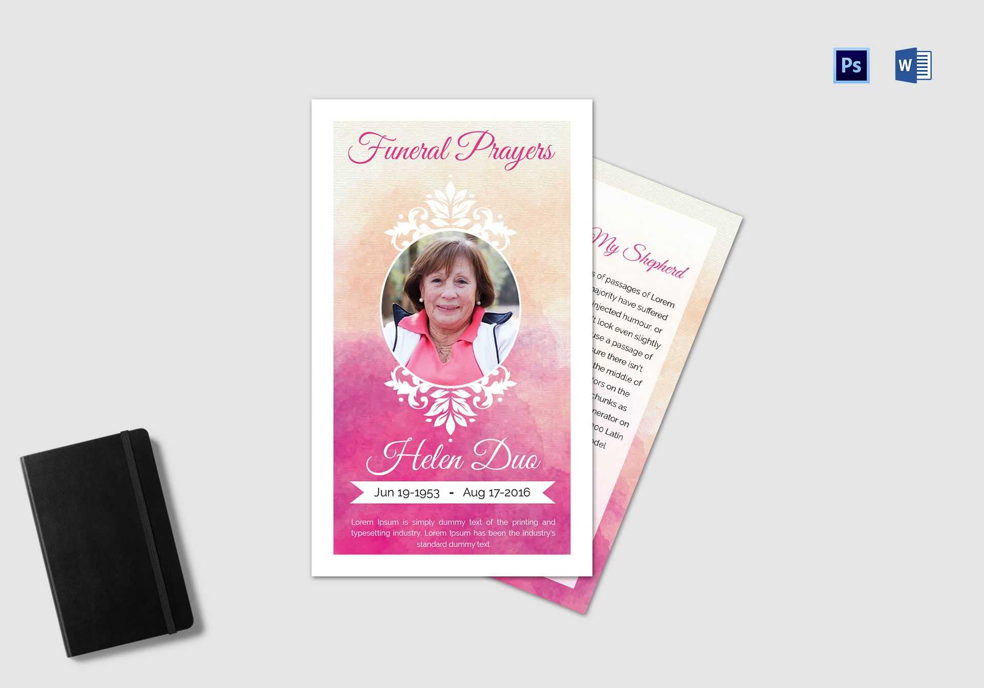 Funeral Prayer Card Template For Grandmother Inside Memorial Card Template Word