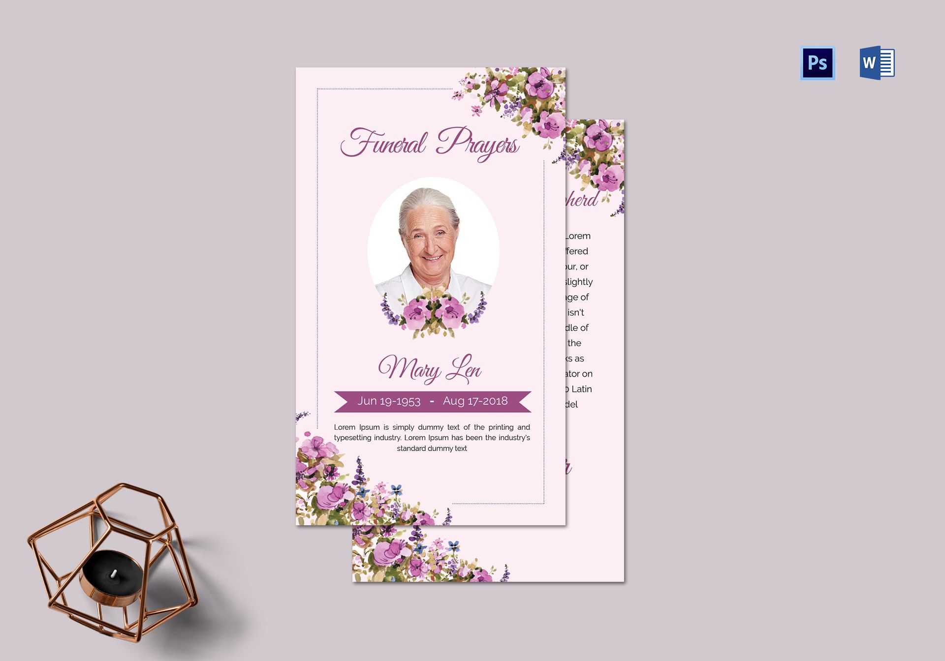 Funeral Prayer Card Template For Loved Ones In Prayer Card Template For Word