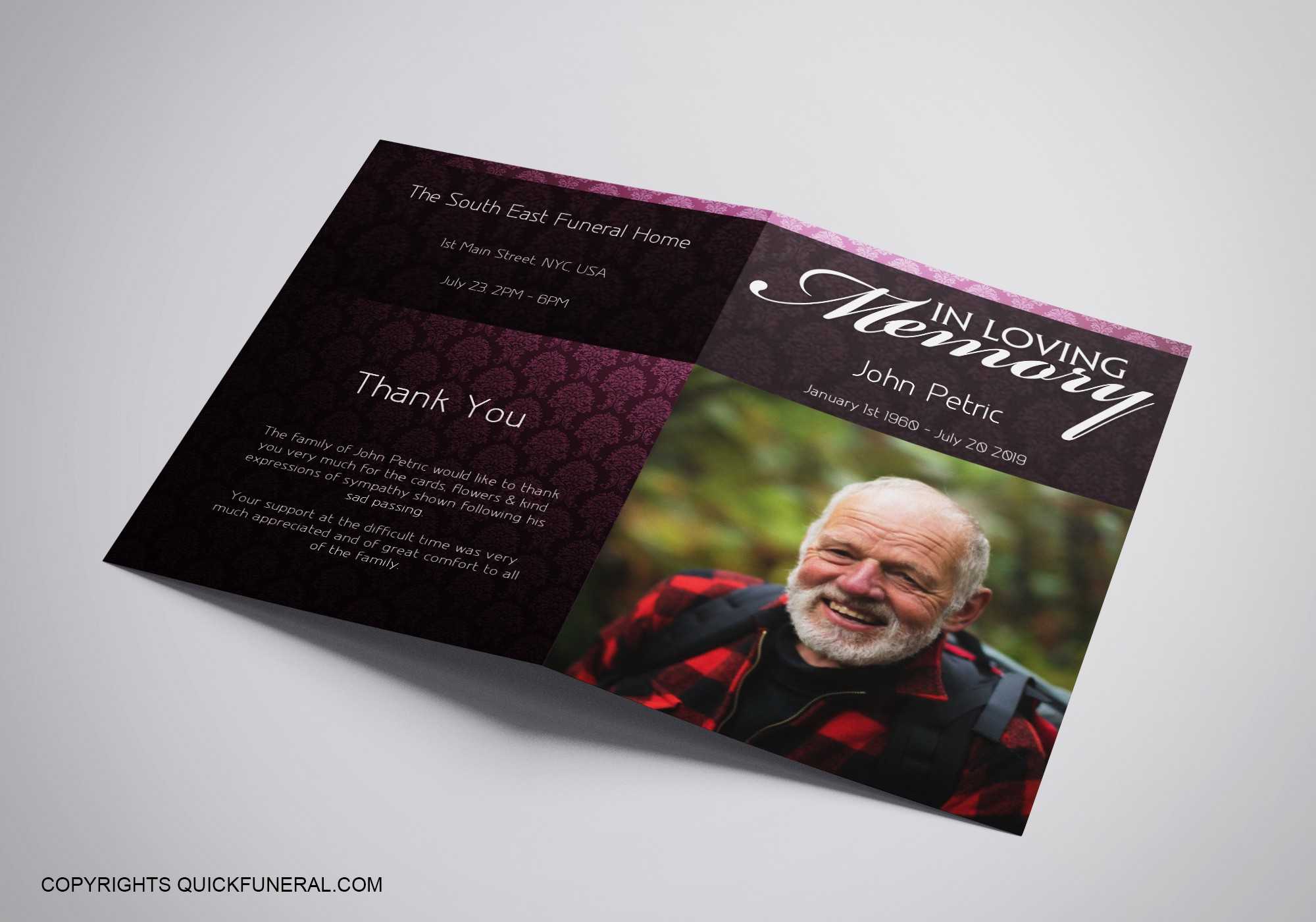 Funeral Program Template – Nitin Chaudhary – Medium In Memorial Brochure Template