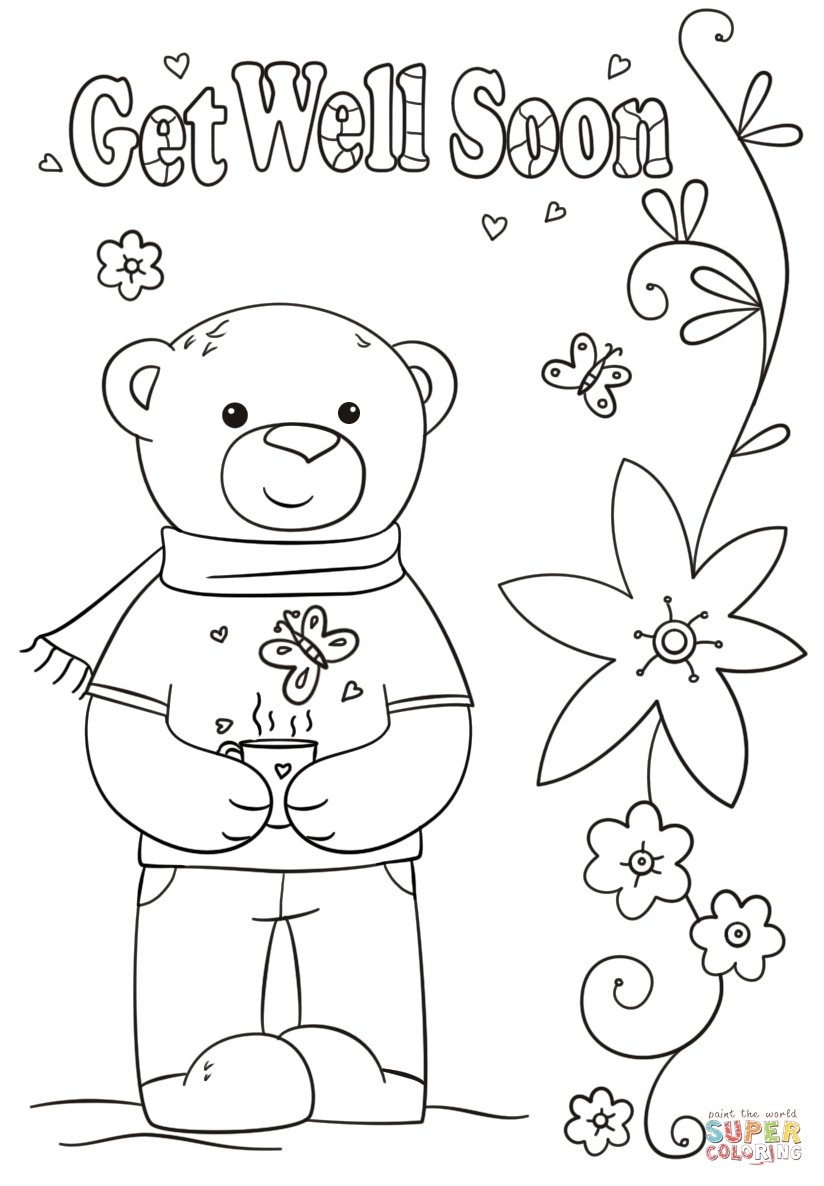 Funny Get Well Soon Coloring Page | Free Printable Coloring With Get Well Soon Card Template