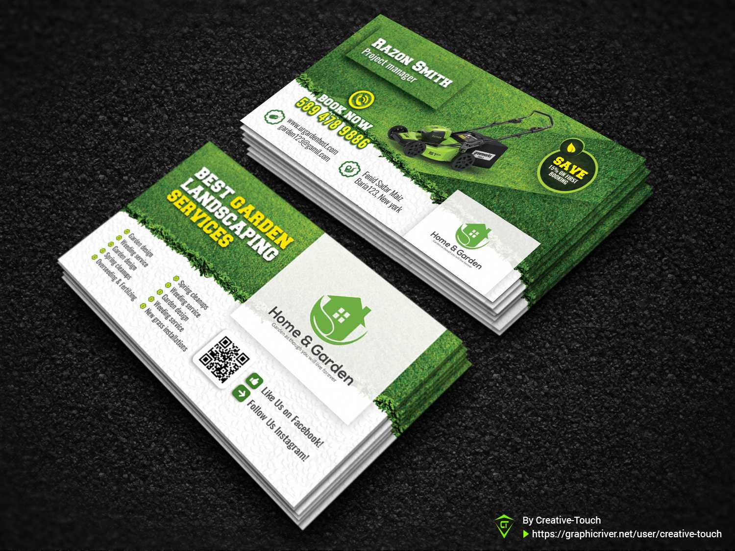 Garden Business Cardcreative Touch On Dribbble For Gardening Business Cards Templates
