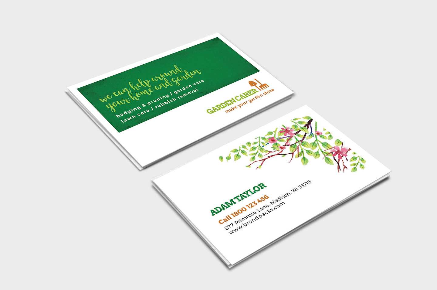 Gardener Business Card Template In Psd, Ai & Vector – Brandpacks For Gardening Business Cards Templates