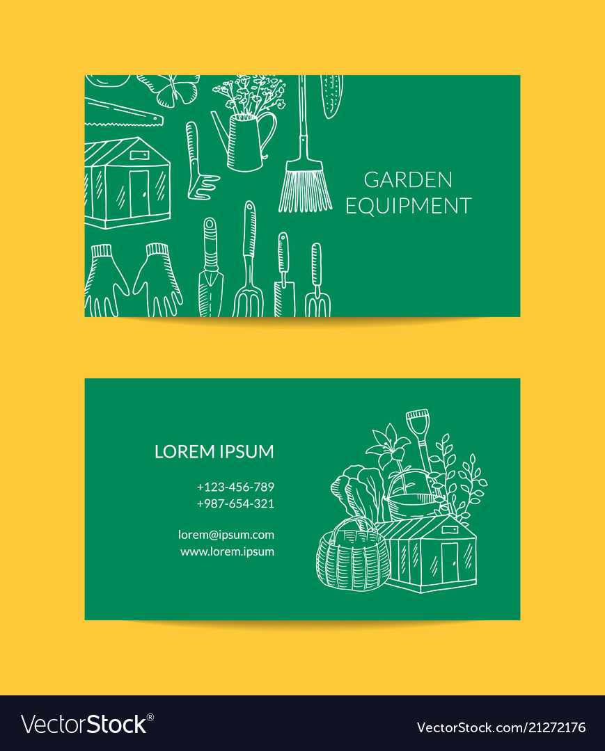 Gardening Doodle Icons Business Card In Gardening Business Cards Templates