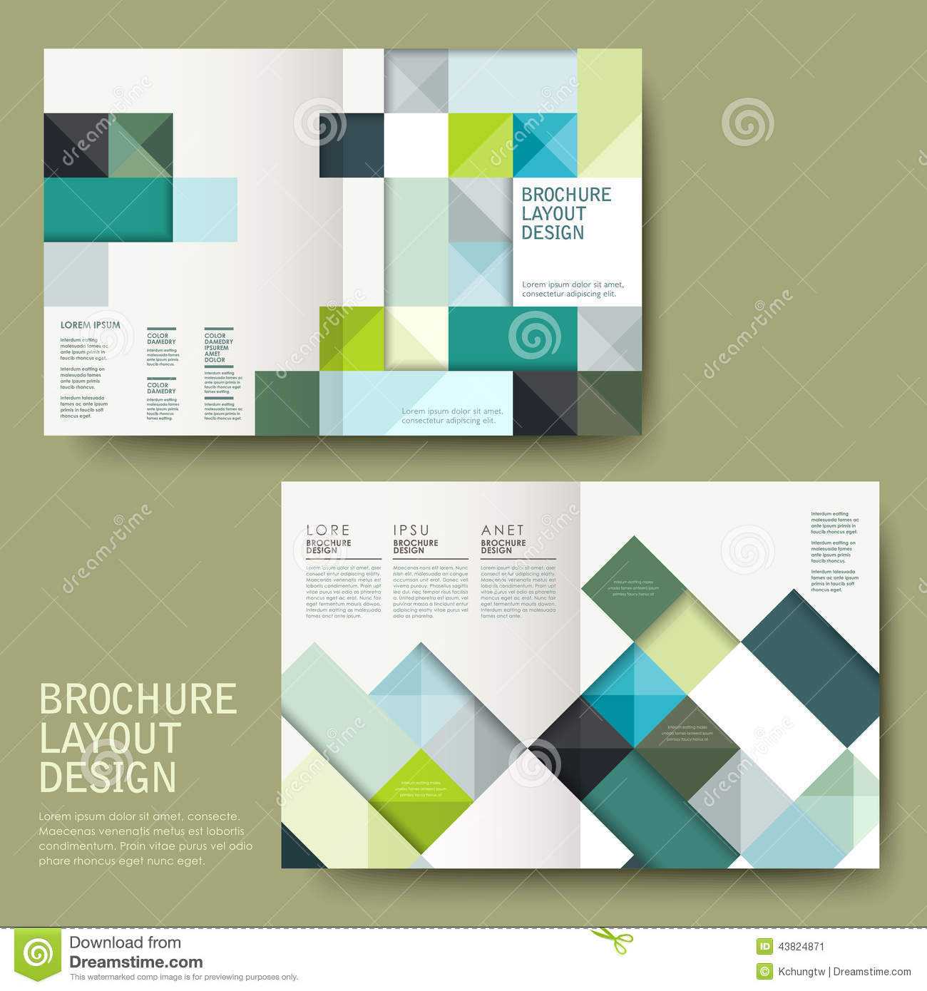 Geometric Style Half Fold Template Brochure Stock Vector In Half Page Brochure Template