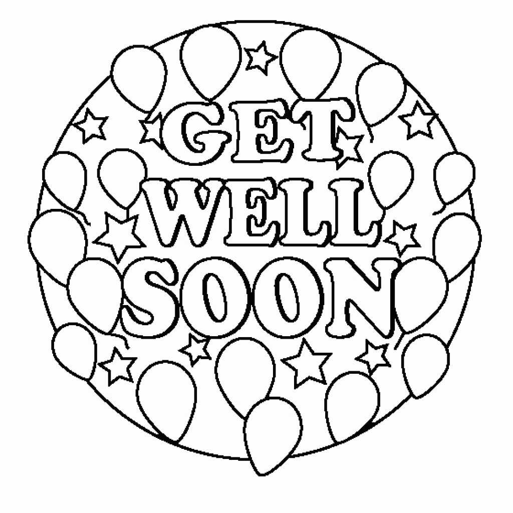 Get Well Soon Card Coloring Pages Within Get Well Soon Card Template
