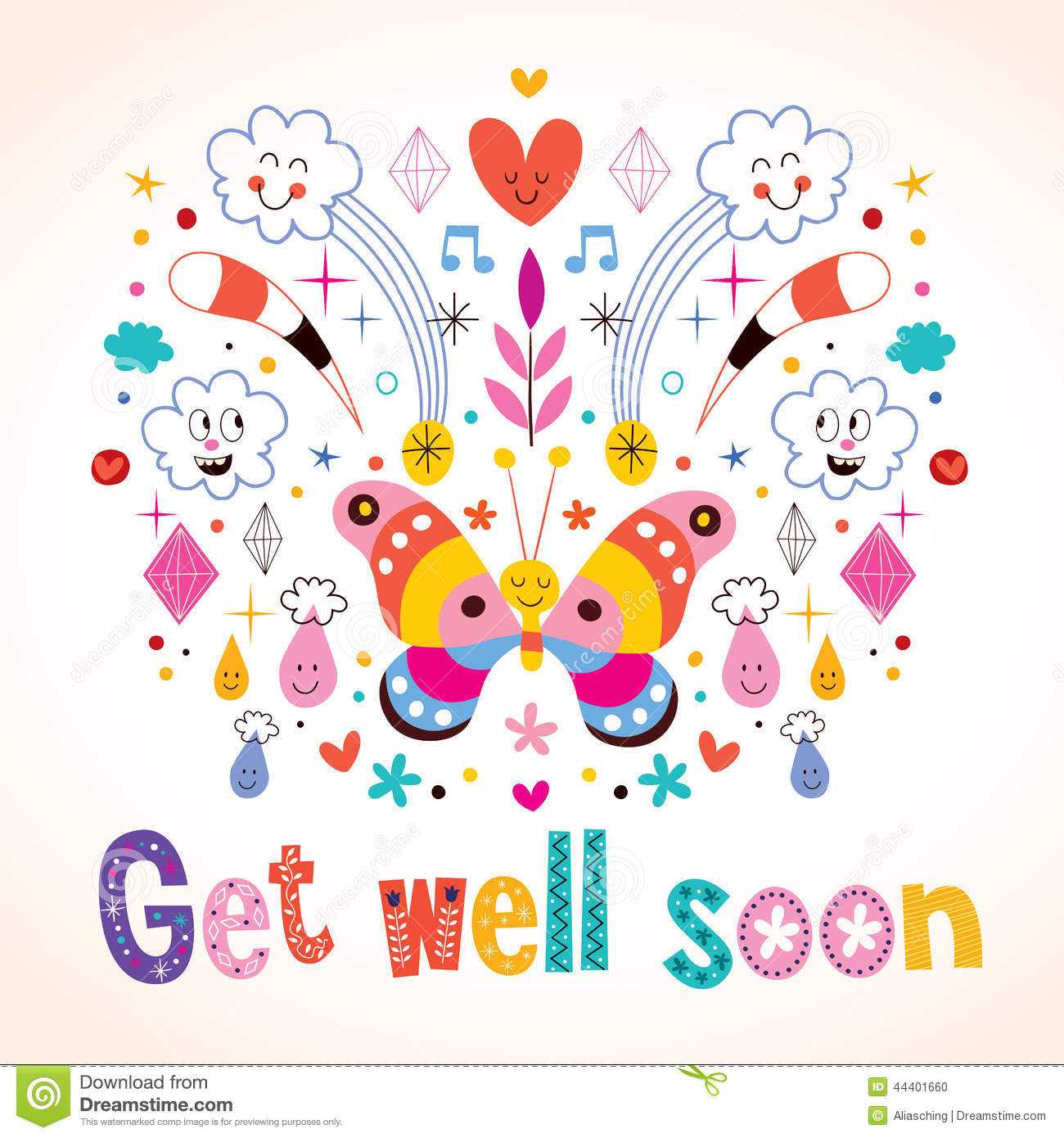 Get Well Soon Greeting Card Stock Vector – Illustration Of Pertaining To Get Well Card Template