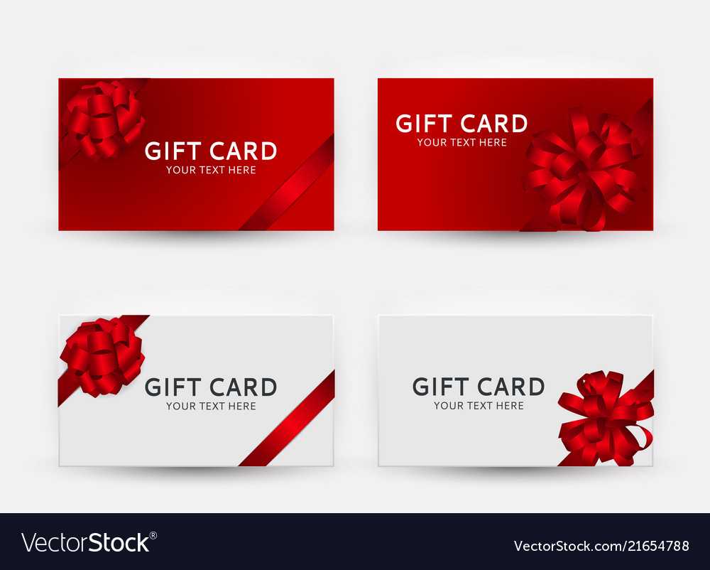 Gift Card Template Collection Set With Bow And Throughout Gift Card Template Illustrator