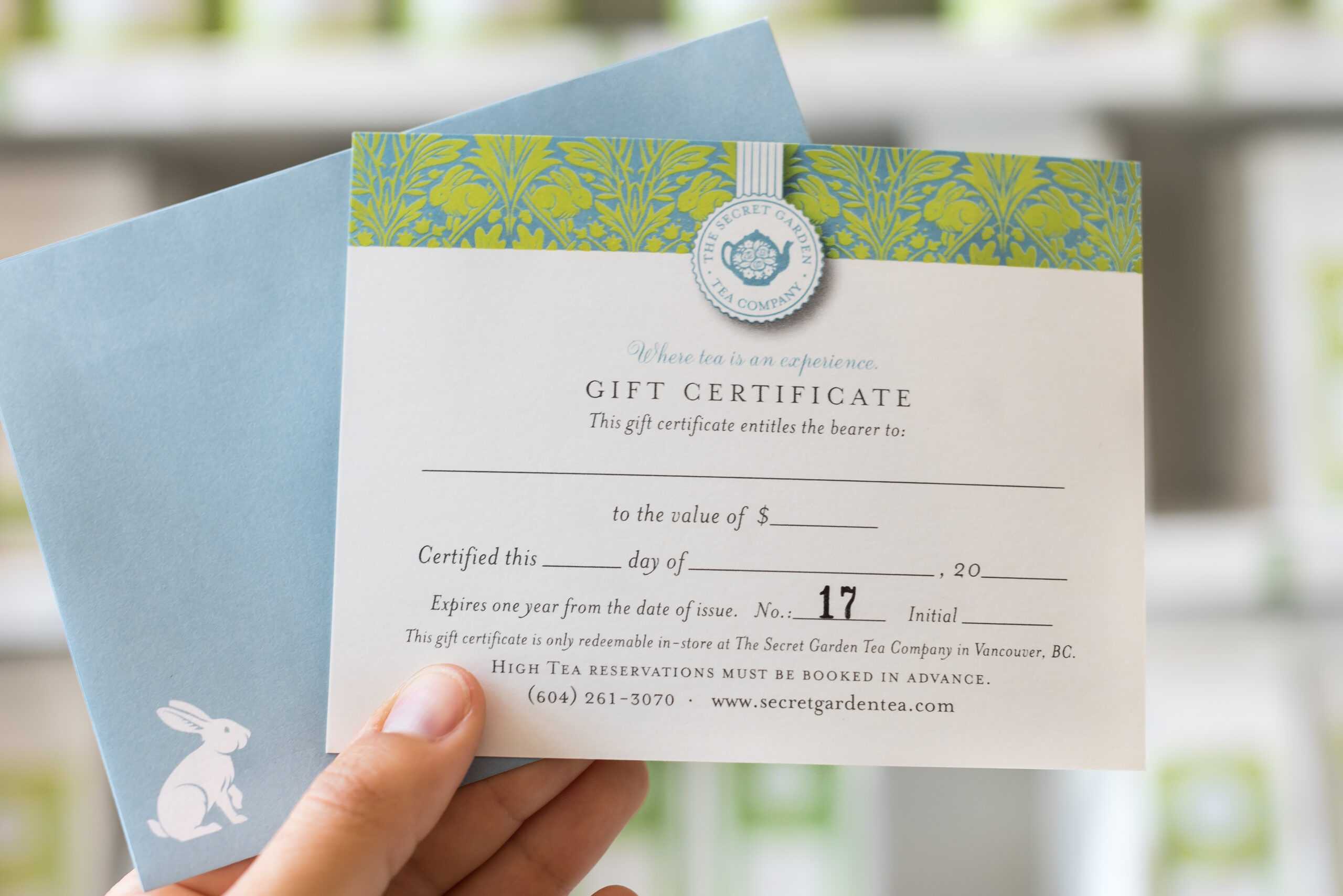 Gift Certificate (For In Store Use Only) In This Entitles The Bearer To Template Certificate