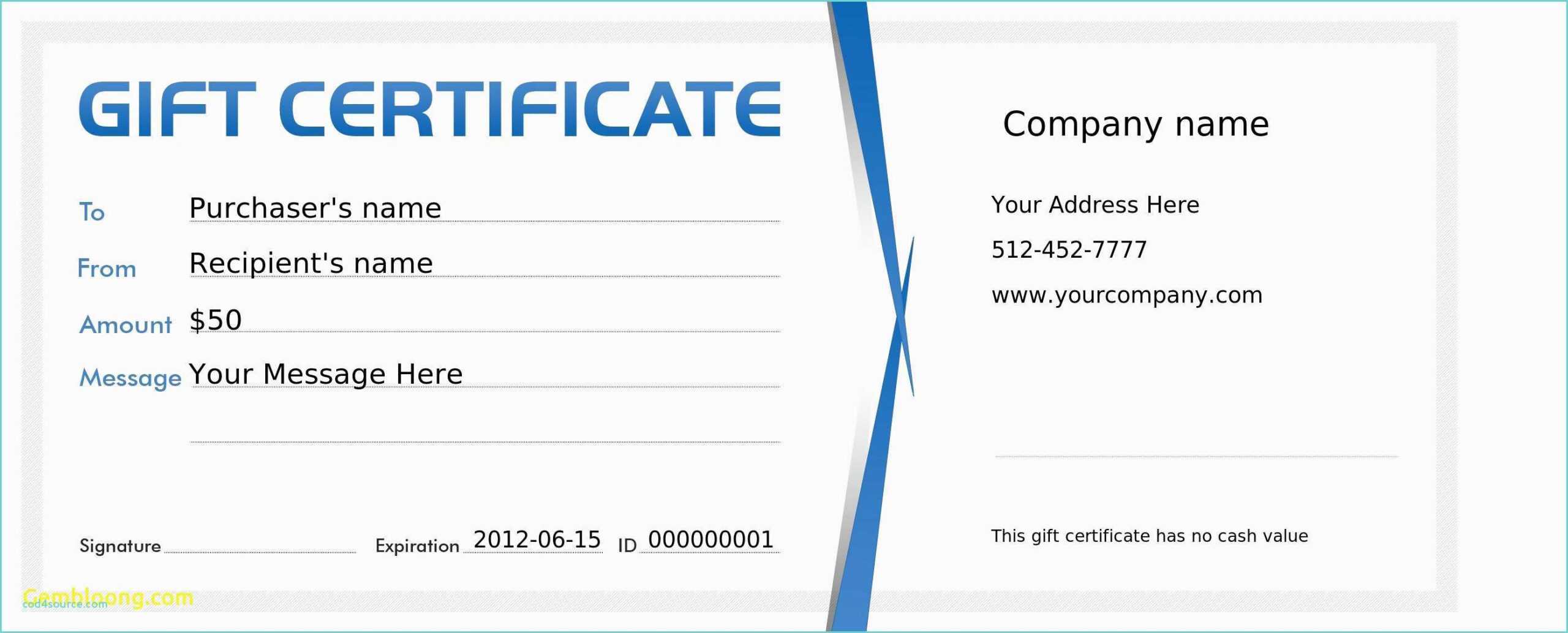 Gift Certificate Template Microsoft Publisher With Gift Certificate Template Publisher