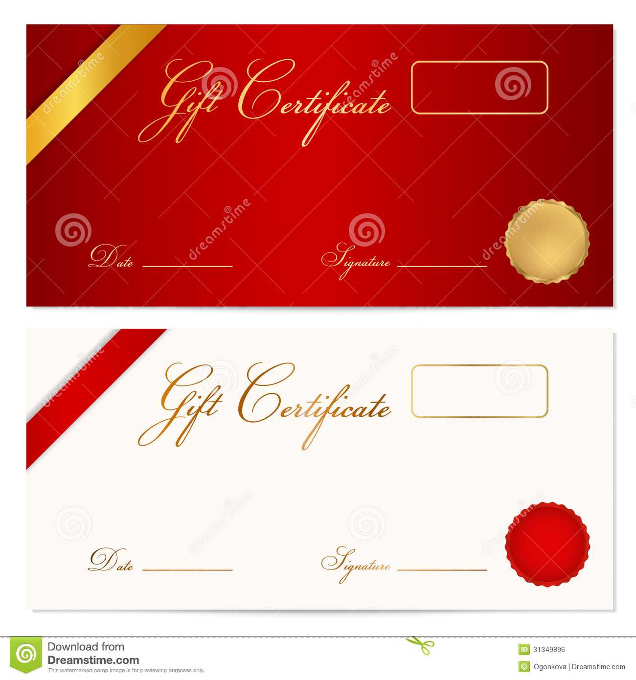 Gift Certificate (Voucher) Template. Wax Seal Stock Vector Within Graduation Gift Certificate Template Free