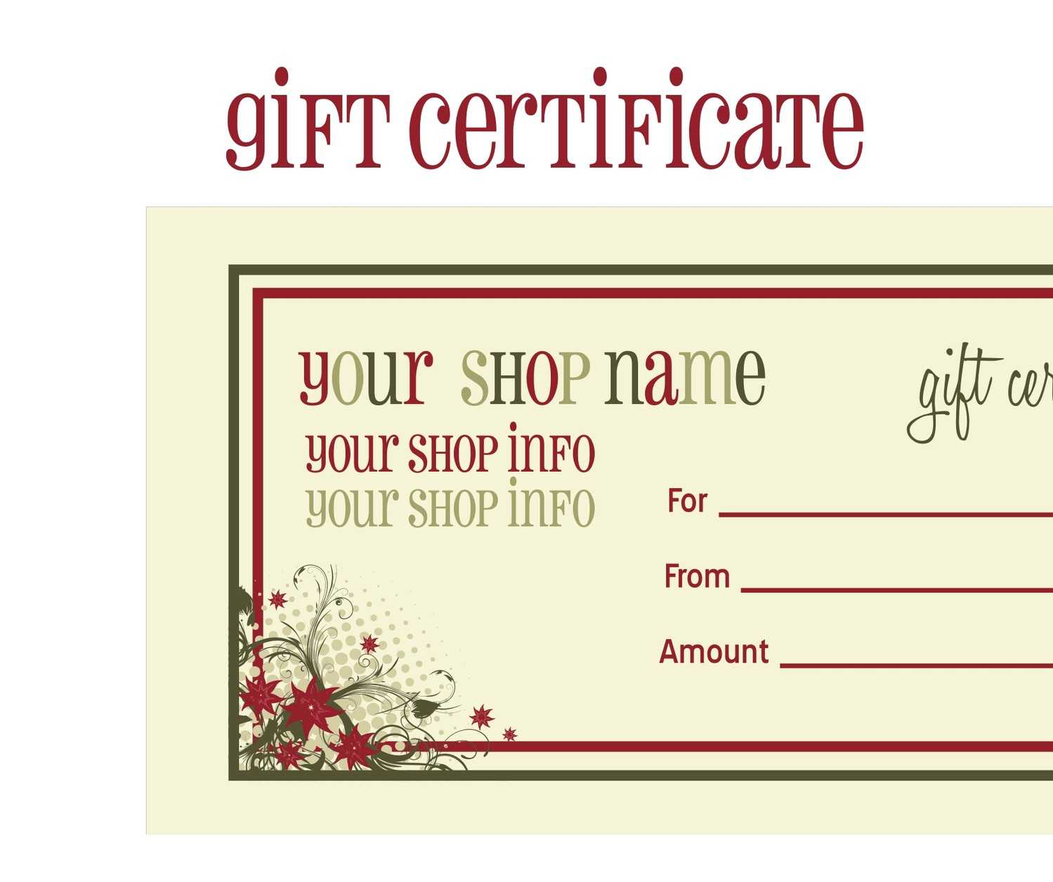 Gift Certificates For Christmas Race Entry Gift Certificates In Massage Gift Certificate Template Free Download