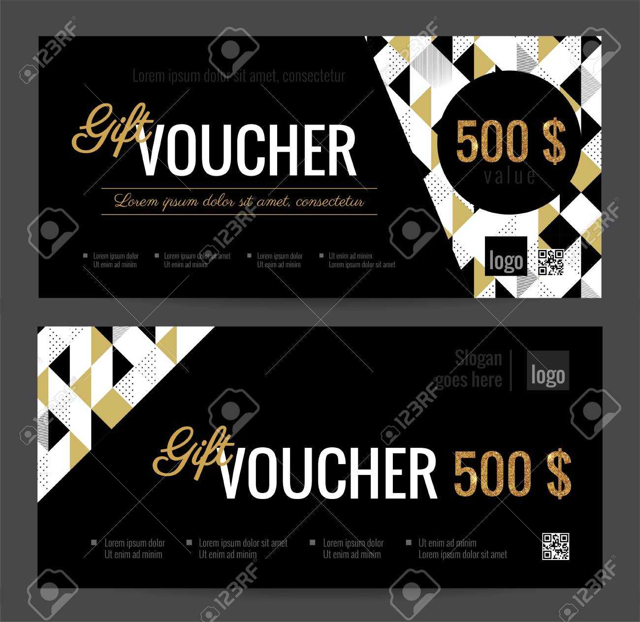 Gift Voucher Coupon Discount. Elegant Gift Certificate Template.. For Black And White Gift Certificate Template Free
