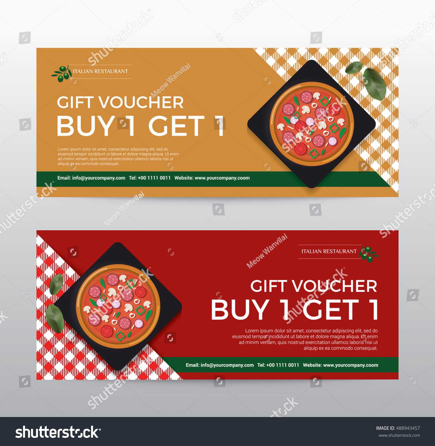 Gift Voucher Template Food Pizza Restaurant | Backgrounds Throughout Pizza Gift Certificate Template