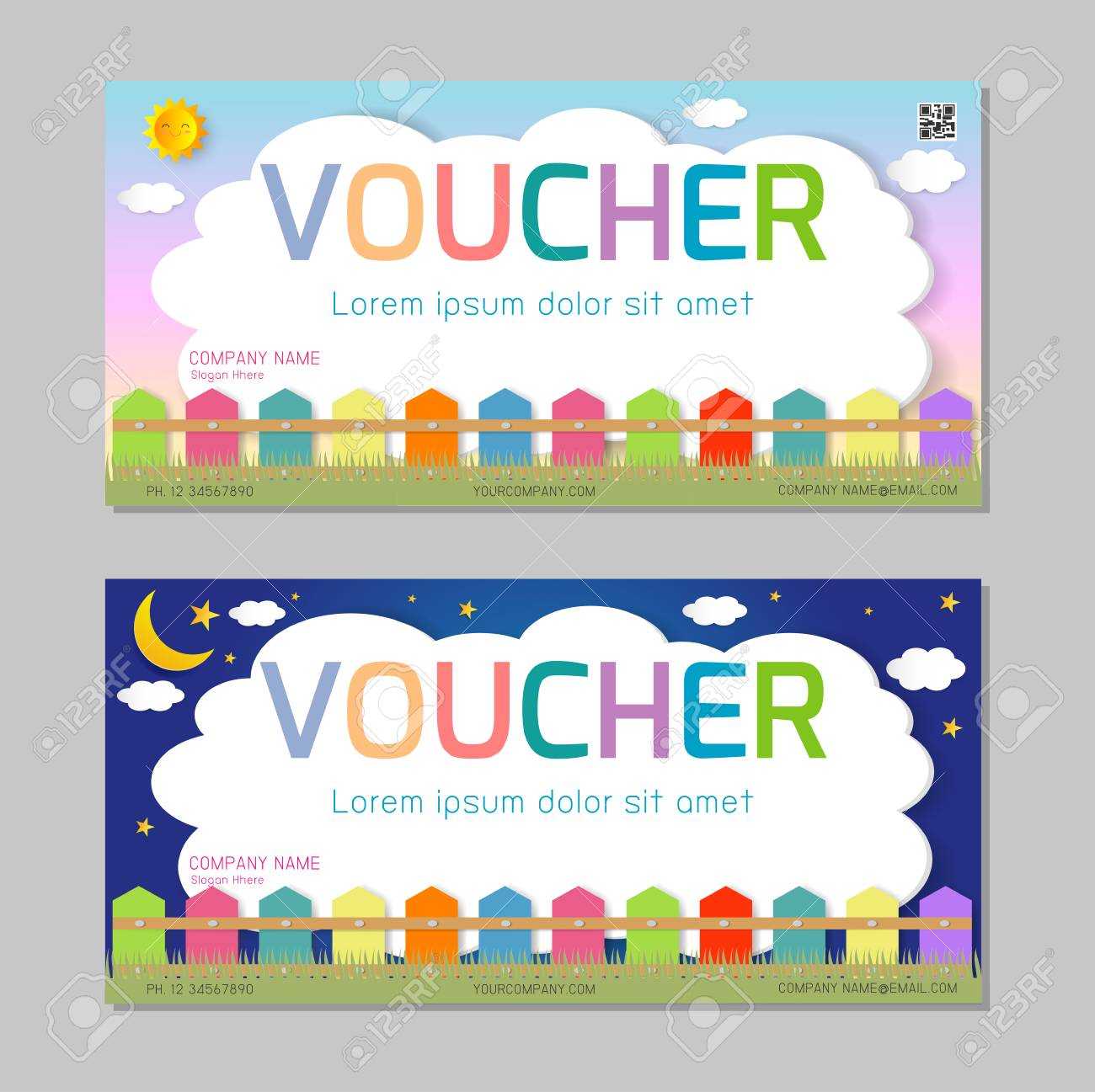 Gift Voucher Template With Colorful Pattern,cute Gift Voucher.. Regarding Kids Gift Certificate Template