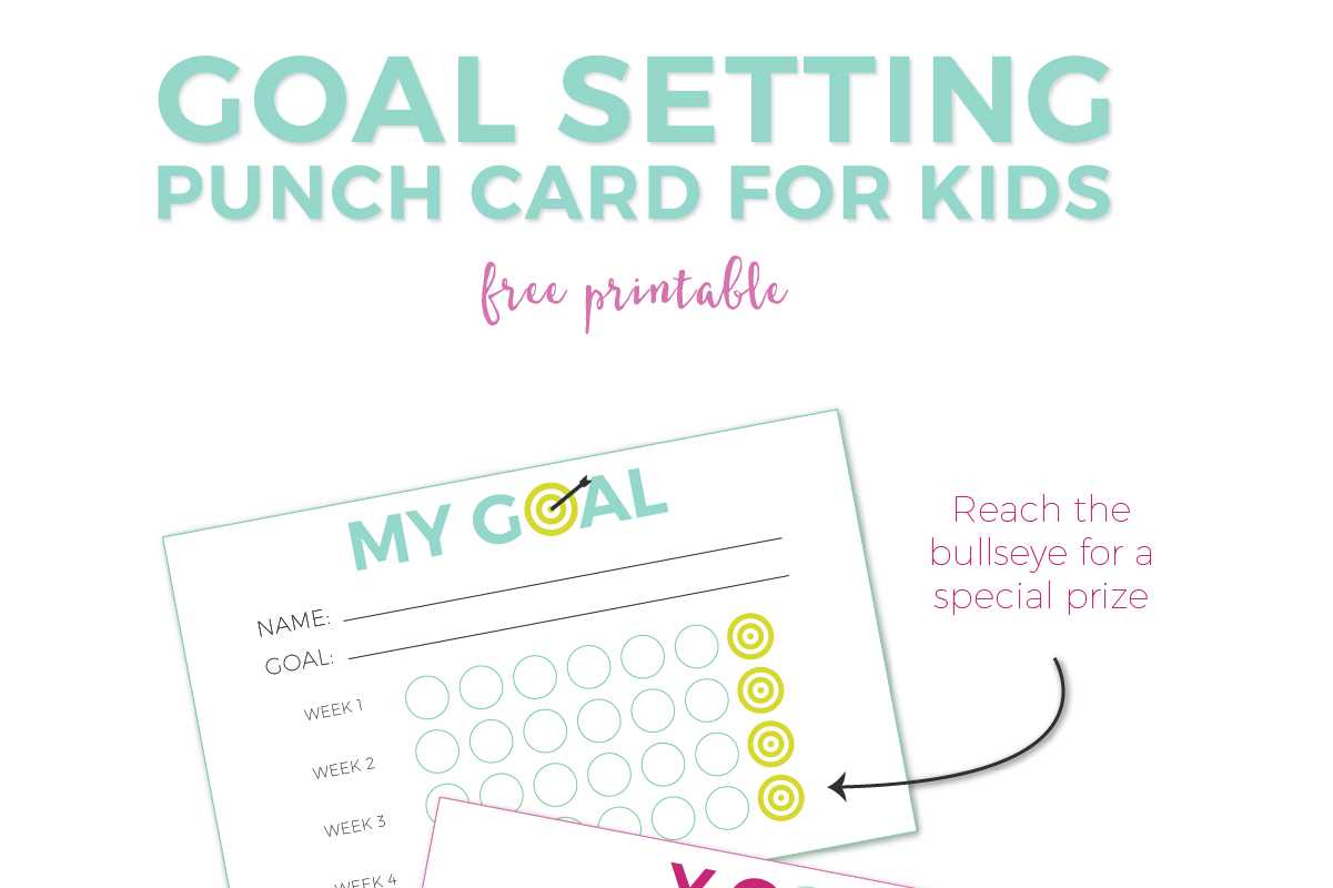 Goal Setting For Kids + Free Printable Punch Cards Intended For Free Printable Punch Card Template