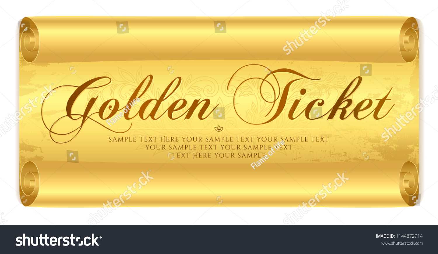 Golden Ticket Gift Certificate Gift Voucher | The Arts For Certificate Scroll Template