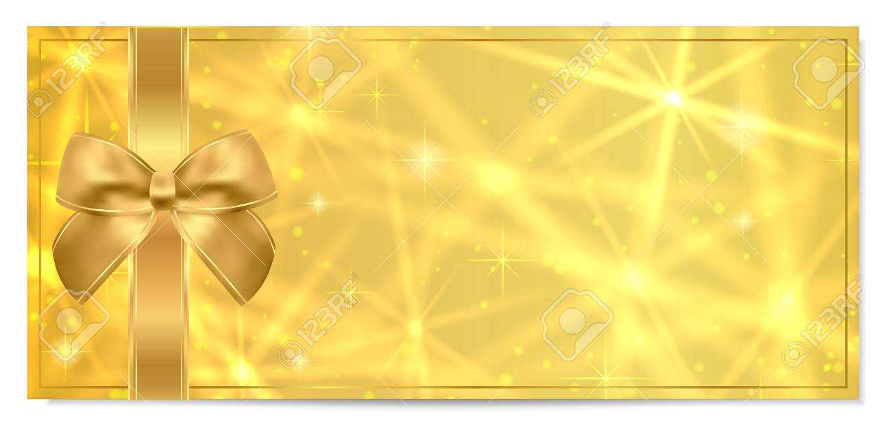 Golden Ticket, Gift Certificate / Gift Voucher Vector Template.. Intended For Movie Gift Certificate Template