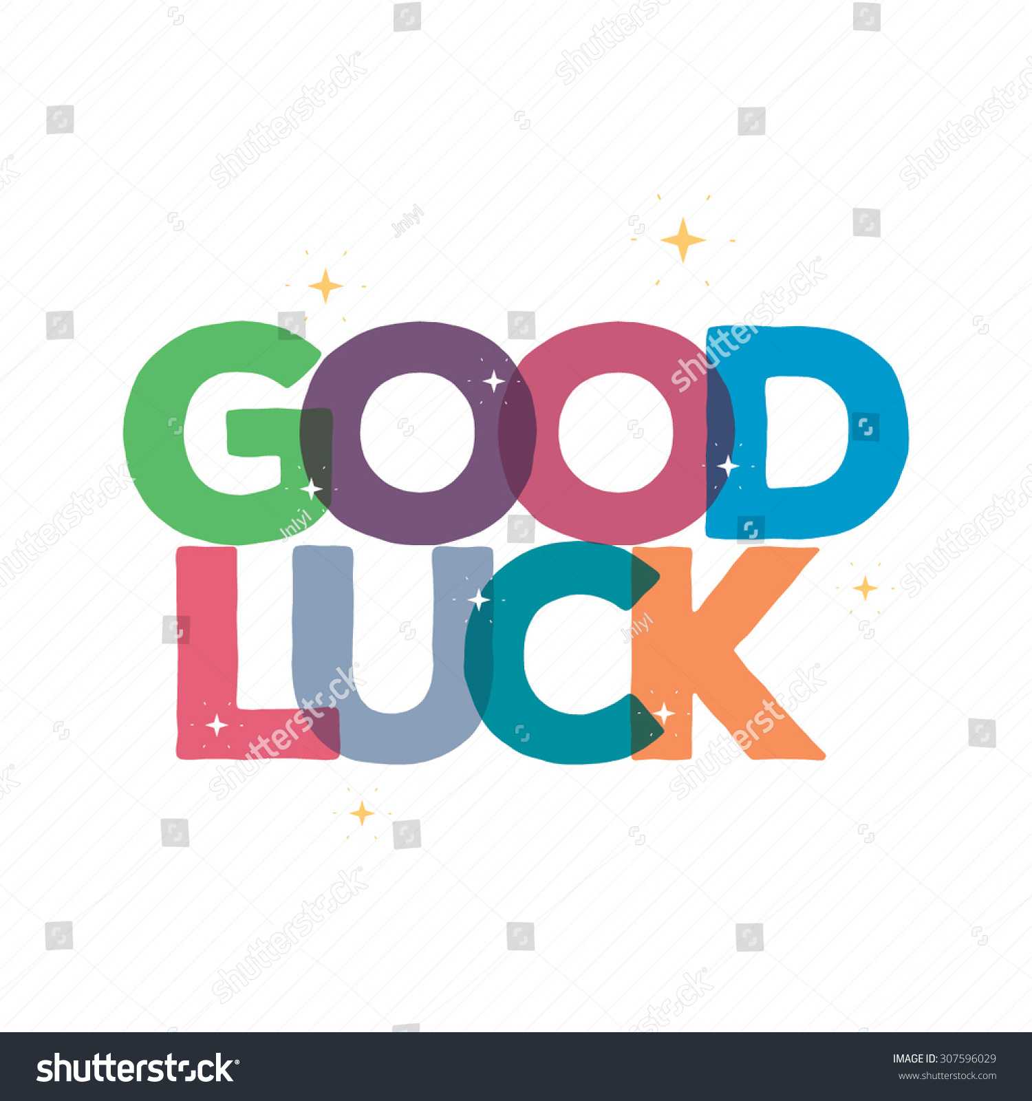 Good Luck Typography Card Designgreeting Card Stock Vector Regarding Good Luck Card Templates