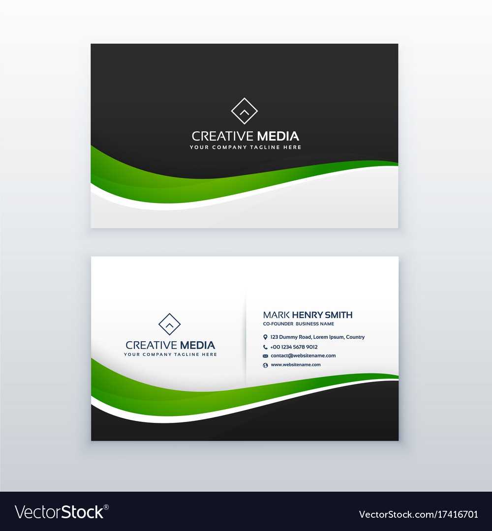 Green Business Card Professional Design Template Pertaining To Professional Name Card Template