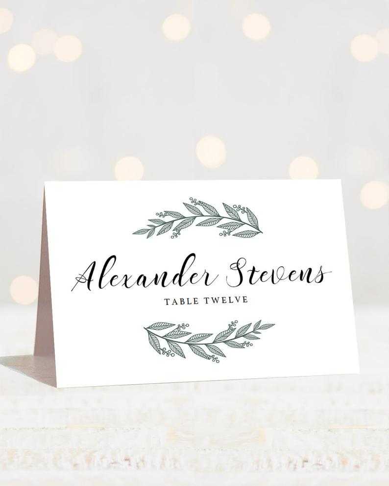 Greenery Wedding Place Cards Template Printable Name Cards Botanical  Wedding Name Cards Wedding Printables Green Wedding Seating Cards Rb1 Intended For Table Name Card Template