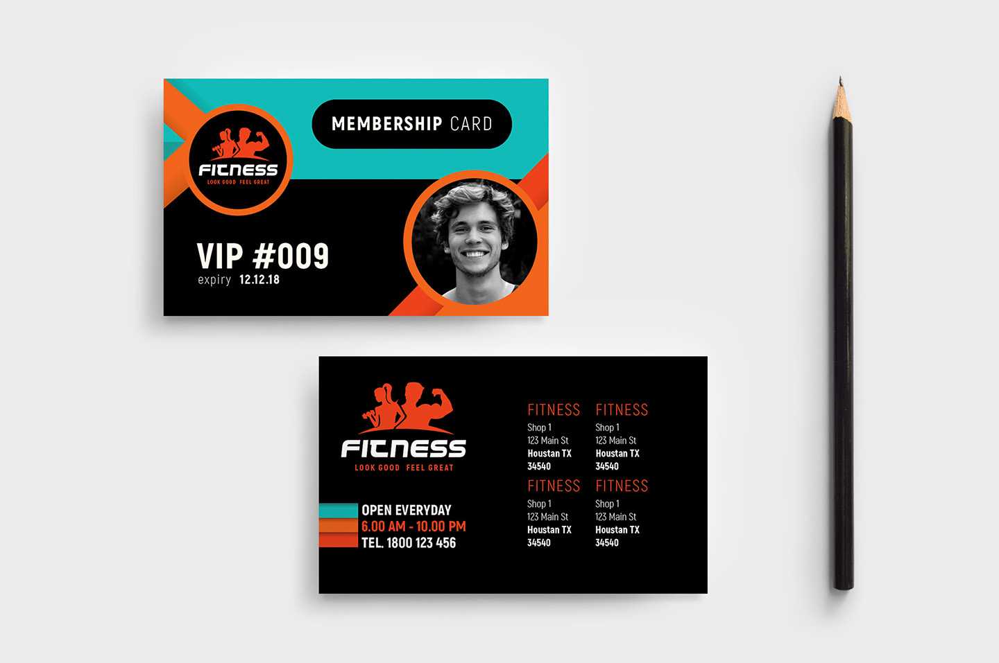Gym / Fitness Membership Card Template In Psd, Ai & Vector With Template For Membership Cards
