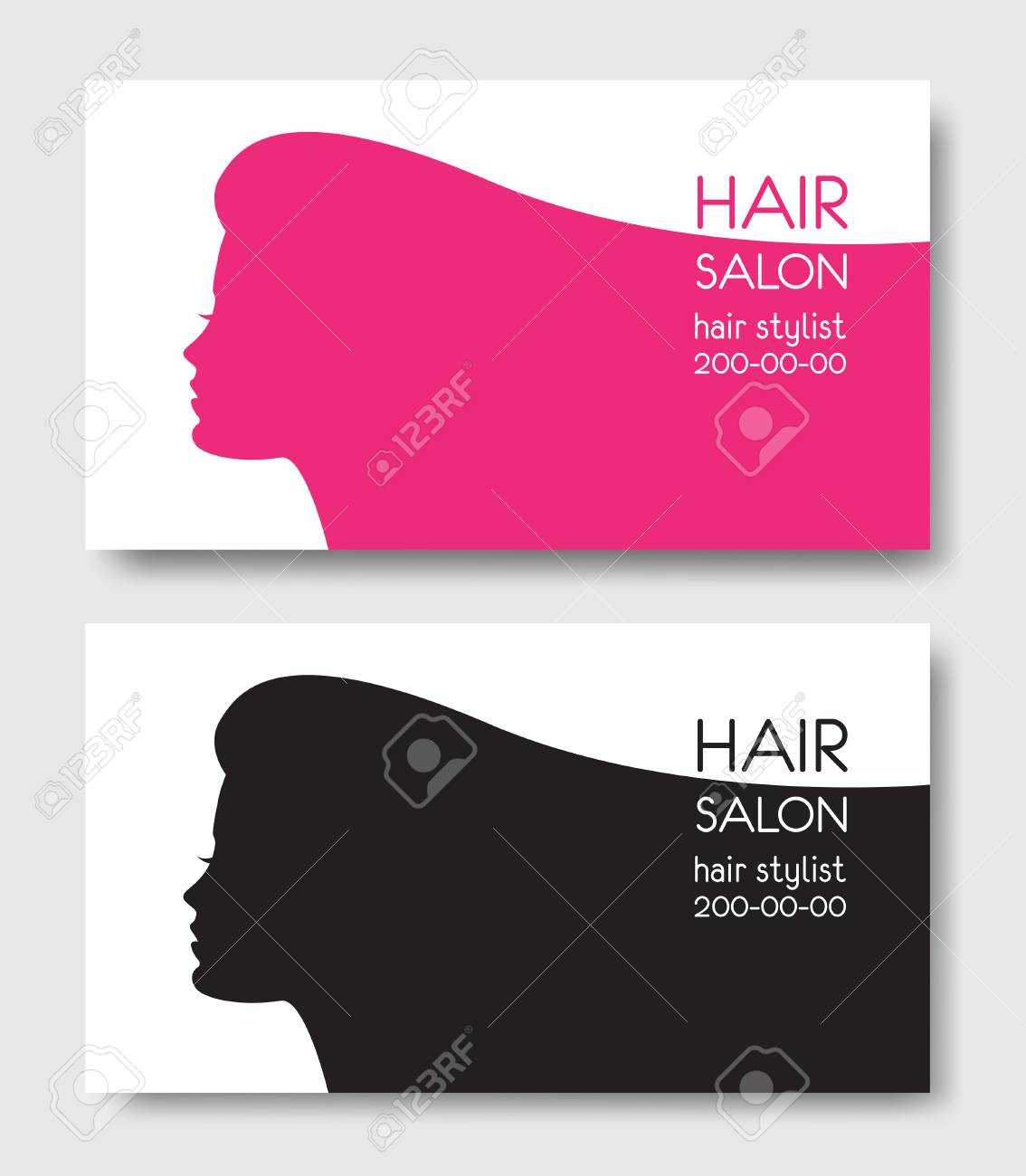 Hair Salon Business Card Templates With Beautiful Woman Face.. Within Hairdresser Business Card Templates Free