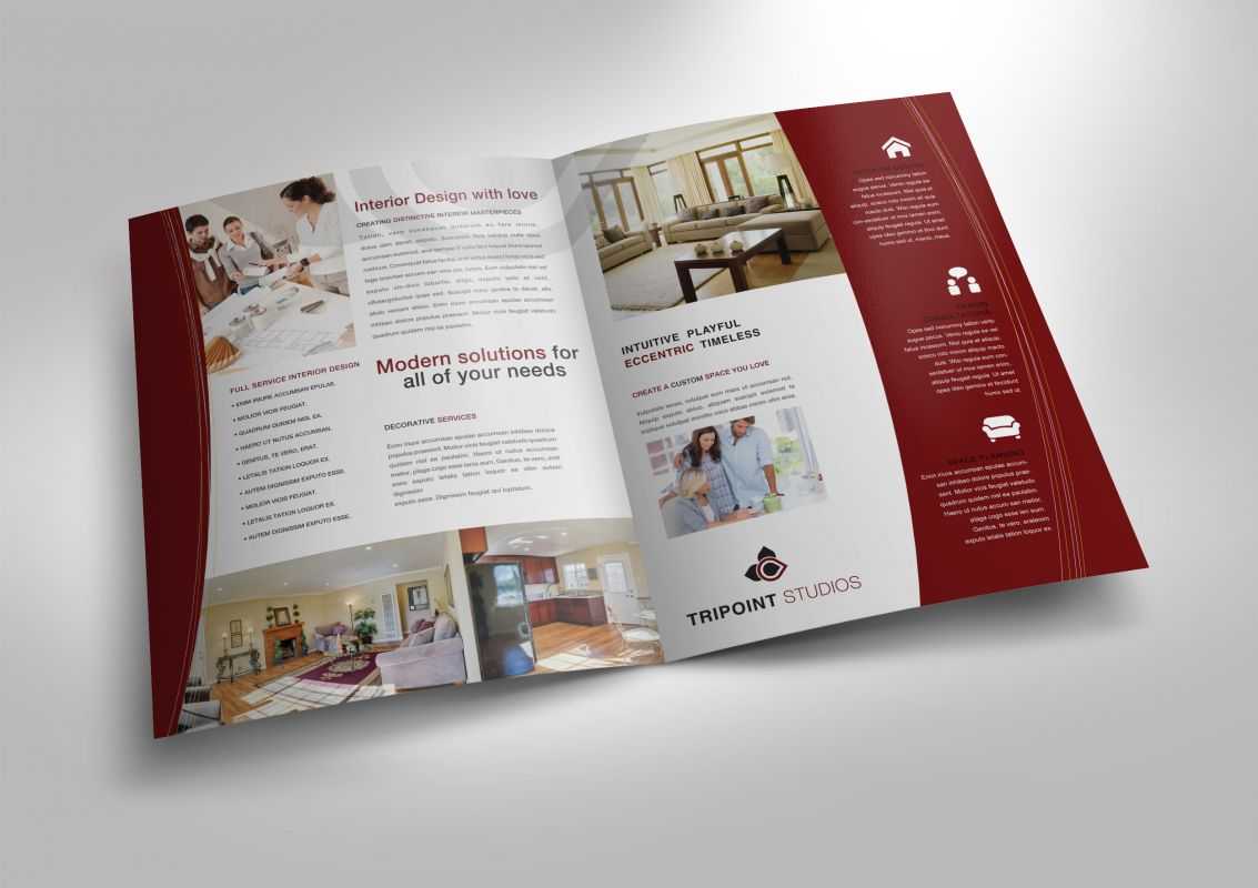 Half Fold Brochure Template For Design Company Marketing In Half Page Brochure Template