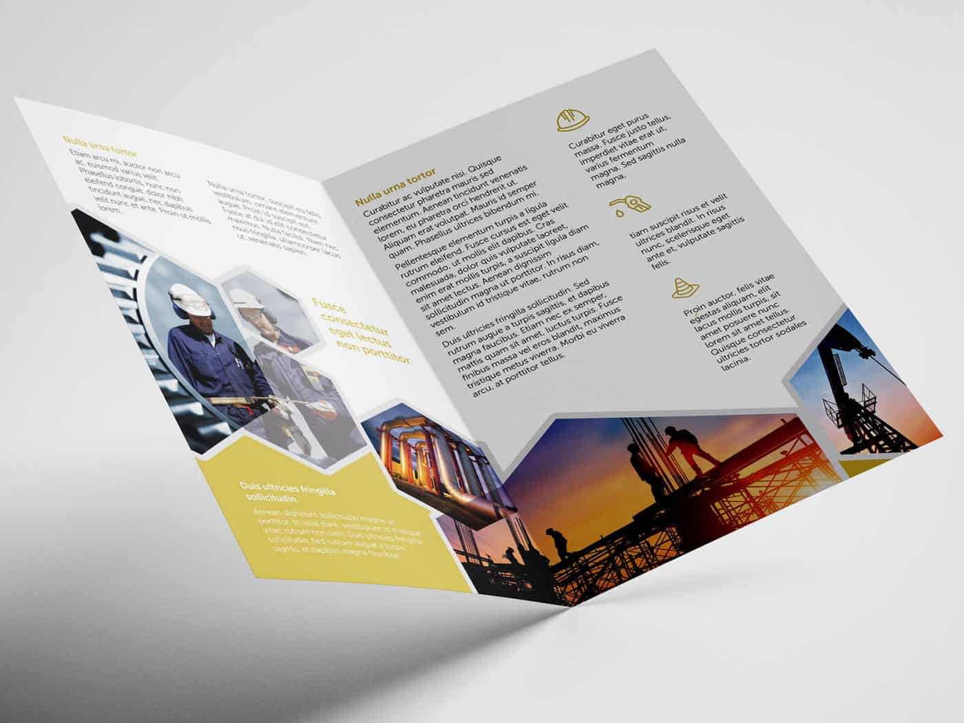 Half Fold Oil And Gas Brochure Template On Vectogravic For Half Page Brochure Template