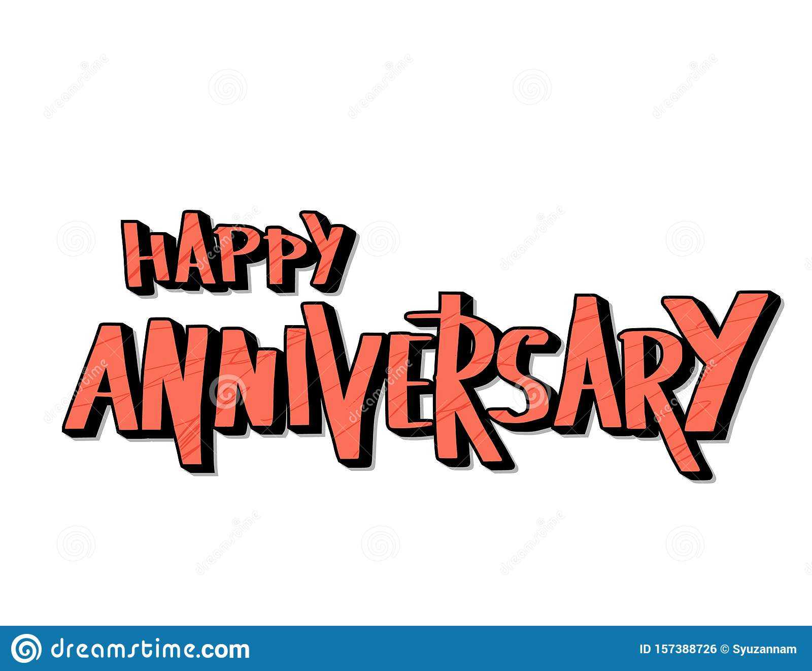 Happy Anniversary Text. Vector Word With Decor Stock Vector Intended For Anniversary Card Template Word