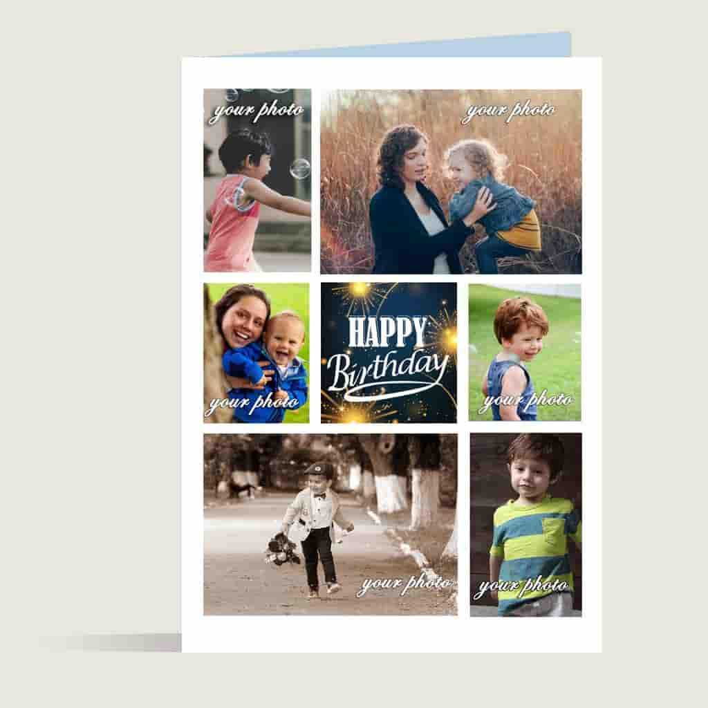 Happy Birthday Collage Greetings Card With Regard To Birthday Card Collage Template