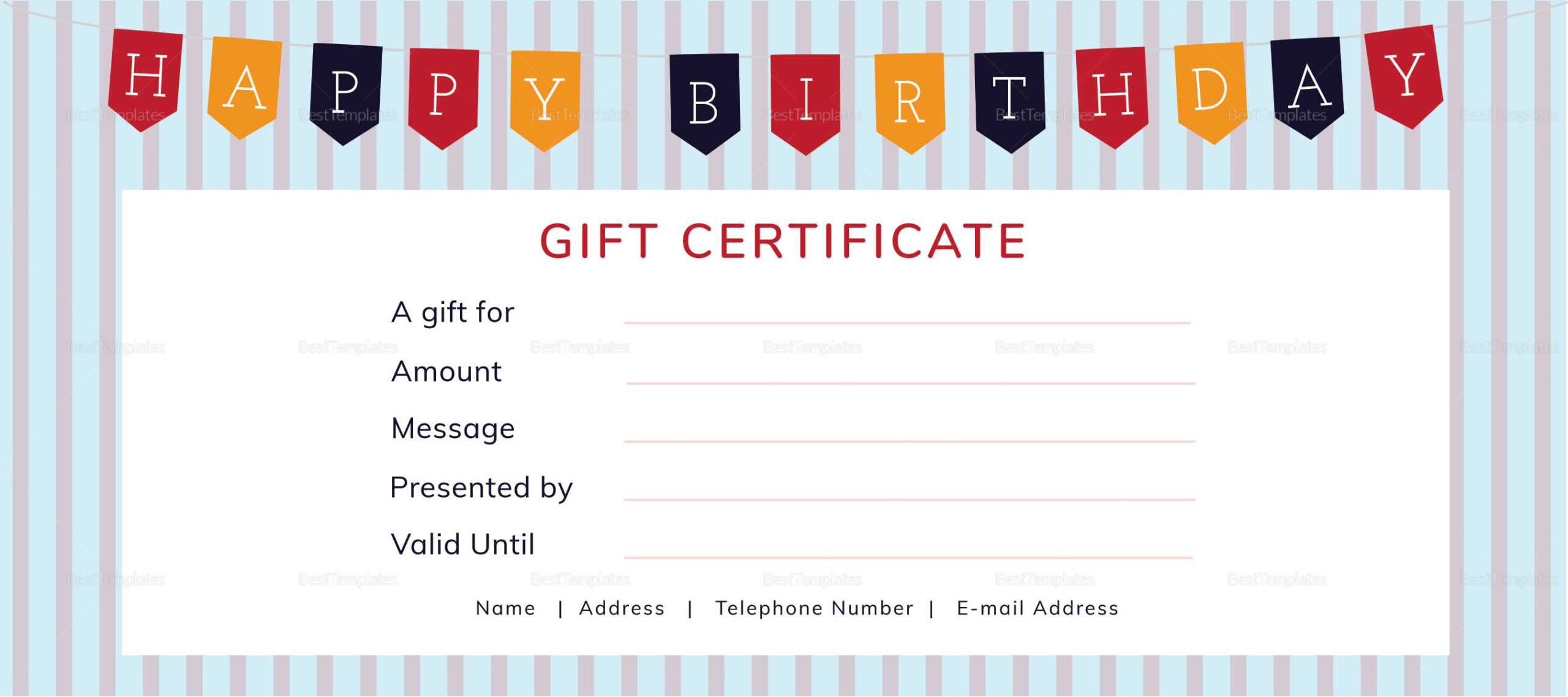 Happy Birthday Gift Certificate Template Inside Indesign Gift Certificate Template