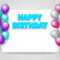 Happy Birthday Greeting Card Vector Template With Blank Paper.. With Free Printable Blank Greeting Card Templates