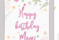 Happy Birthday Mom! Greeting Card Stock Vector in Mom Birthday Card Template