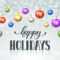Happy Holidays Greeting Card Template. Modern New Year Christmas.. Regarding Happy Holidays Card Template