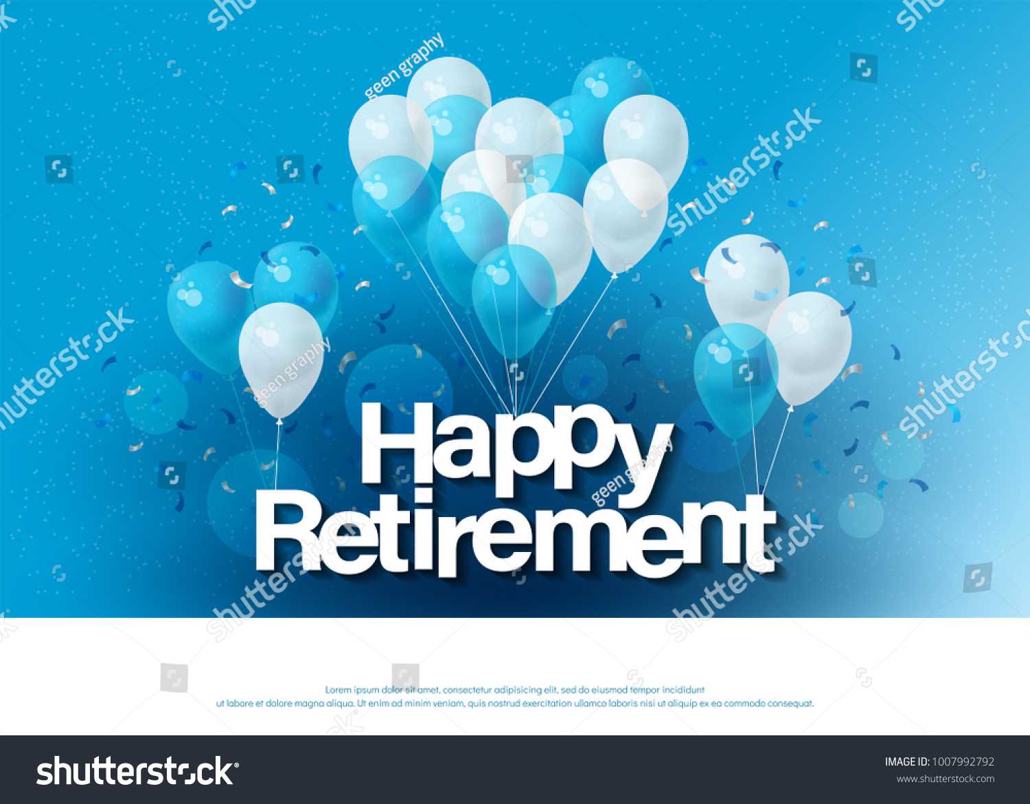 Happy Retirement Greeting Card Lettering Template Stock For Retirement Card Template