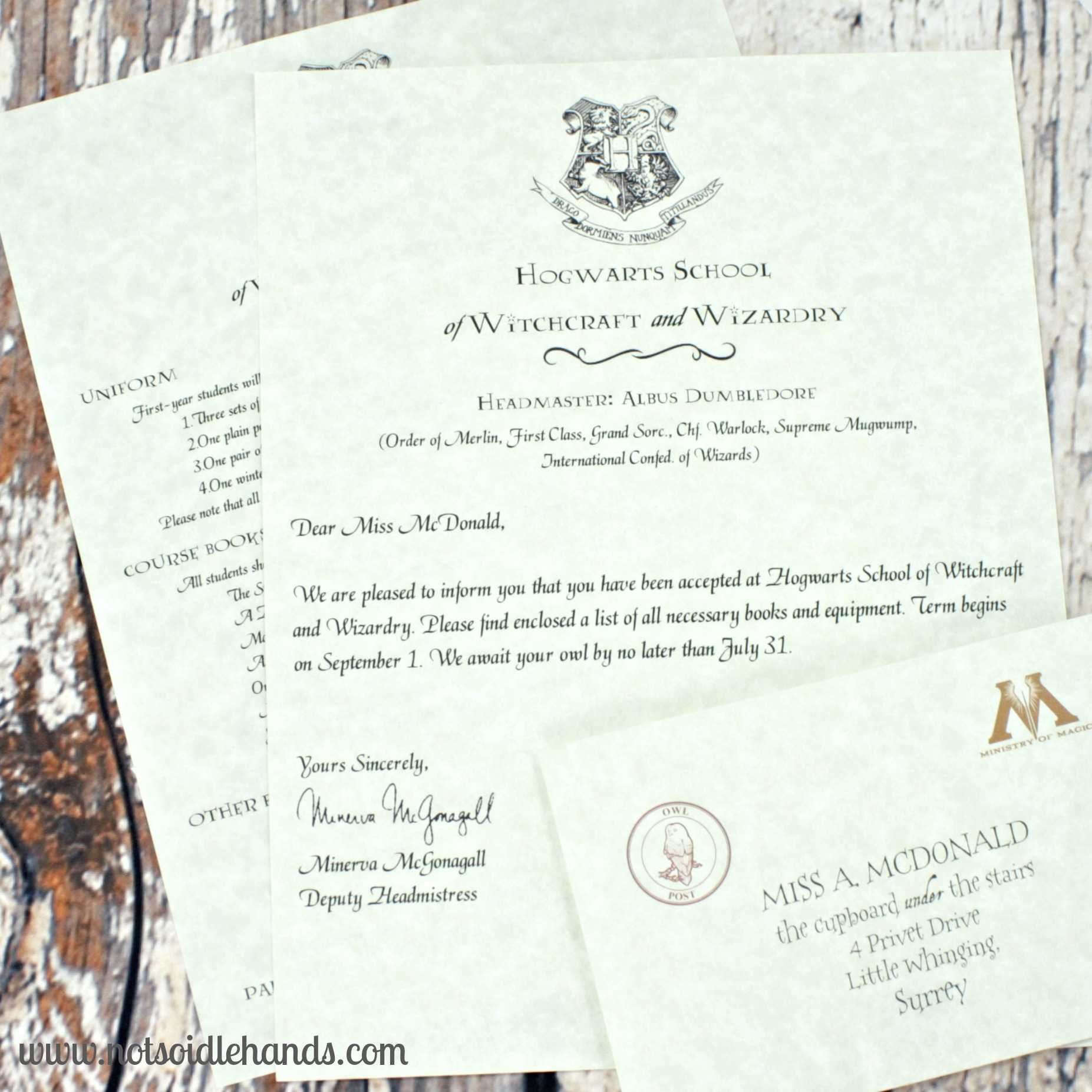 Harry Potter Birthday Invitations And Authentic Acceptance Inside Acceptance Card Template