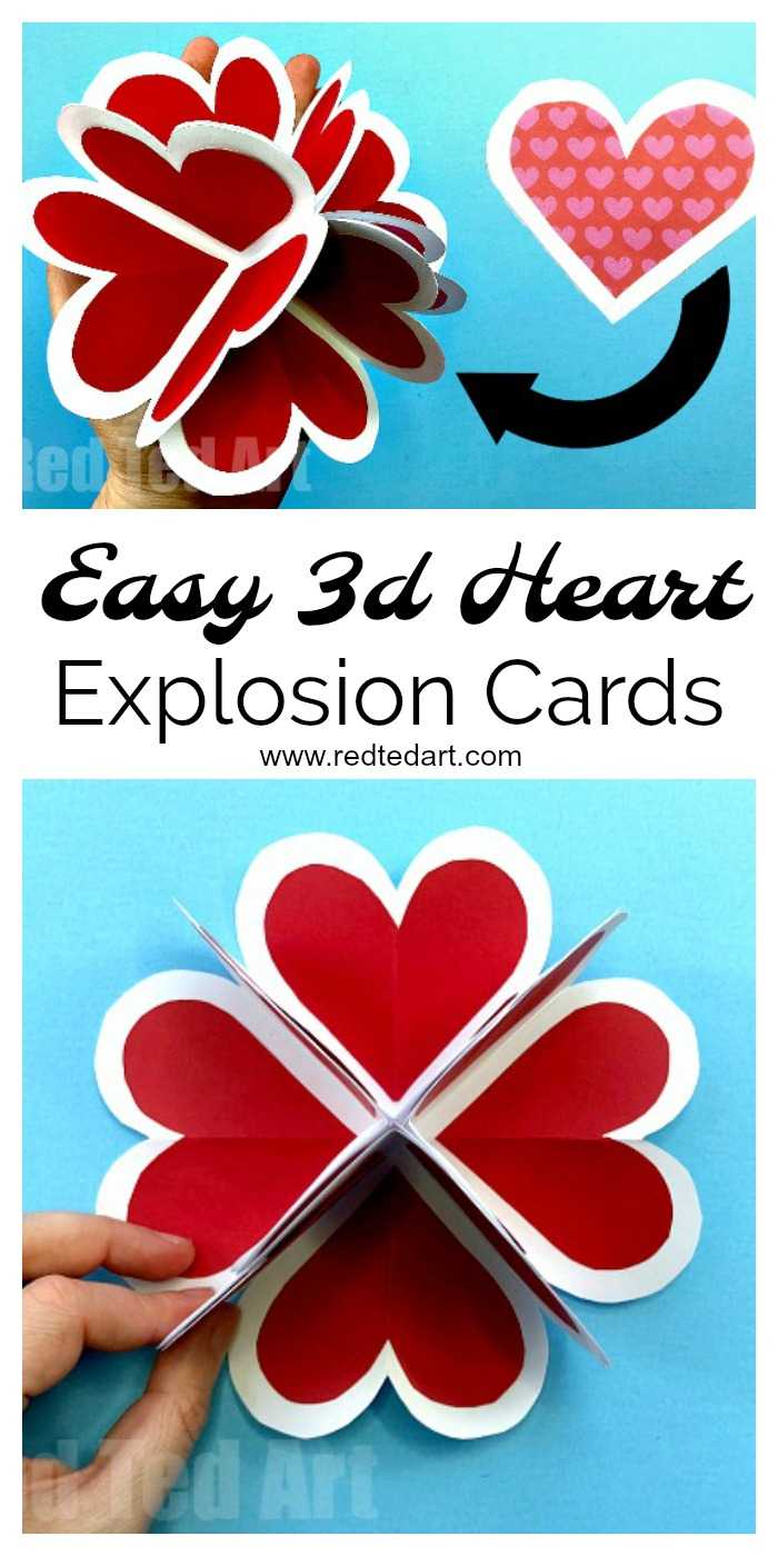 Heart Pop Up Valentine Card – Red Ted Art For Heart Pop Up Card Template Free