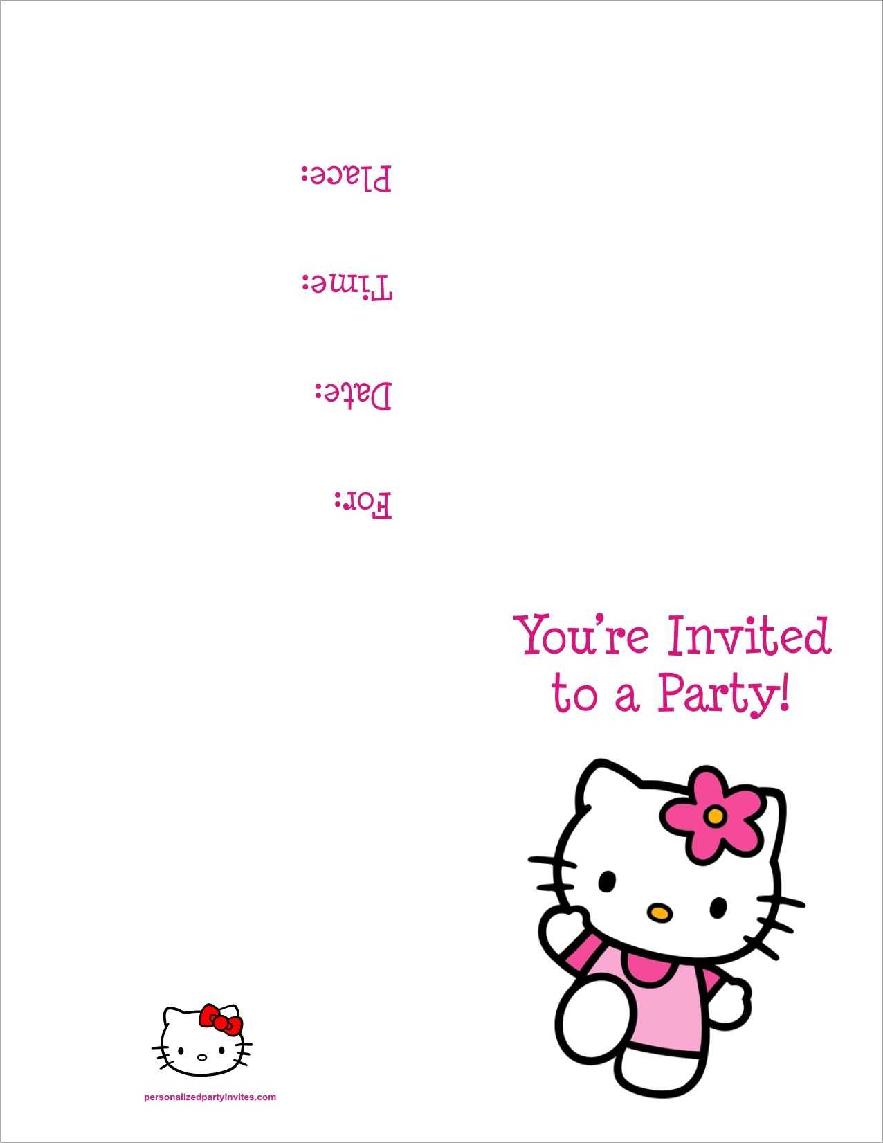 Hello Kitty Free Printable Birthday Party Invitation Throughout Hello 