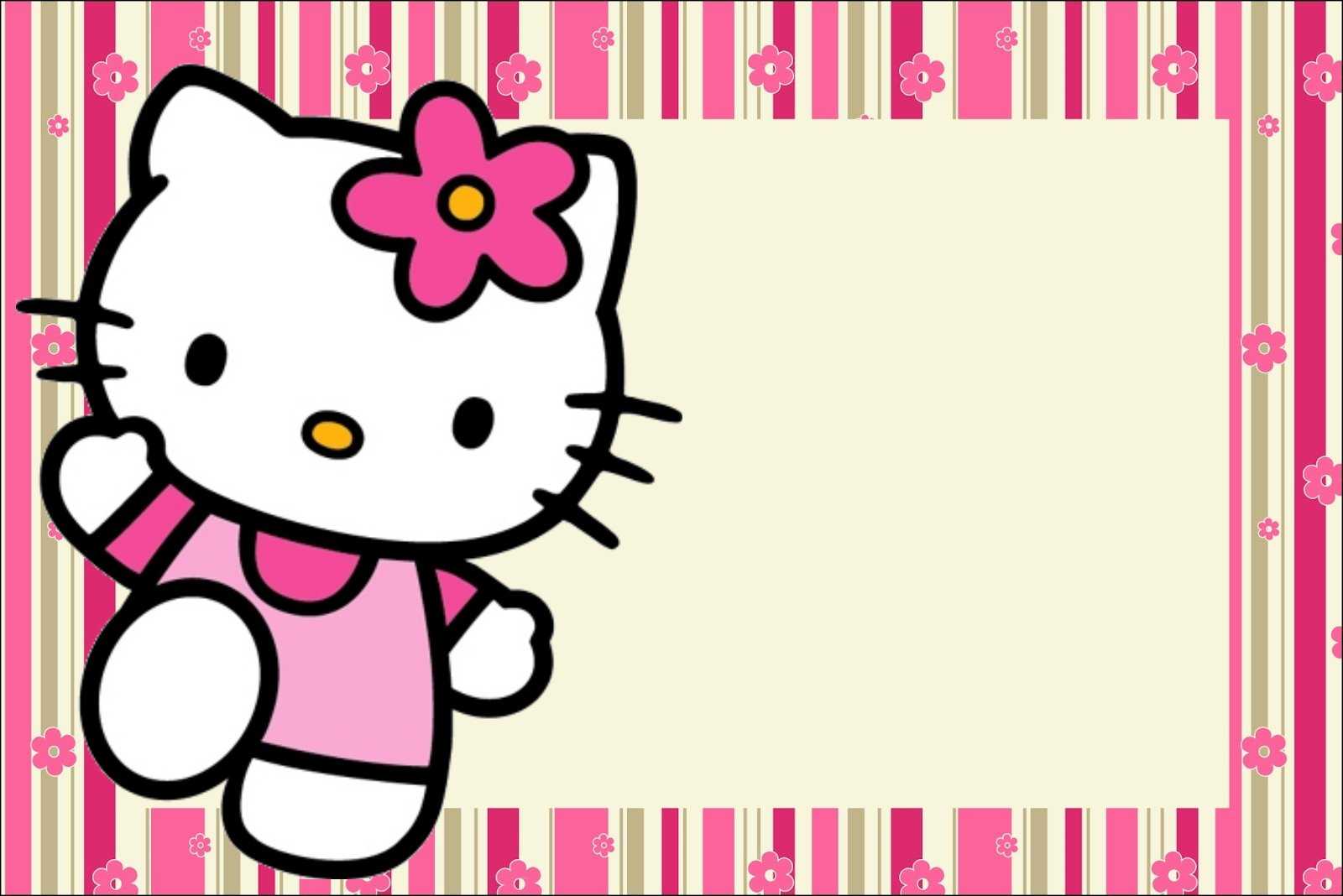 Hello Kitty With Flowers: Free Printable Invitations. – Oh Regarding Hello Kitty Birthday Card Template Free