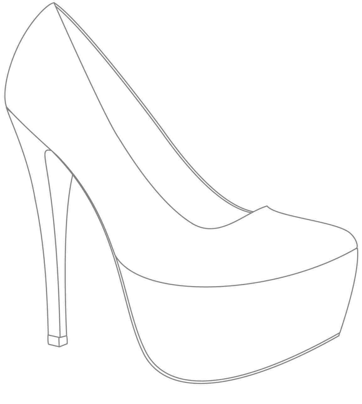 High Heel Drawing Template At Paintingvalley | Explore Inside High Heel Template For Cards