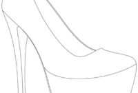 High Heel Drawing Template At Paintingvalley | Explore with High Heel Shoe Template For Card