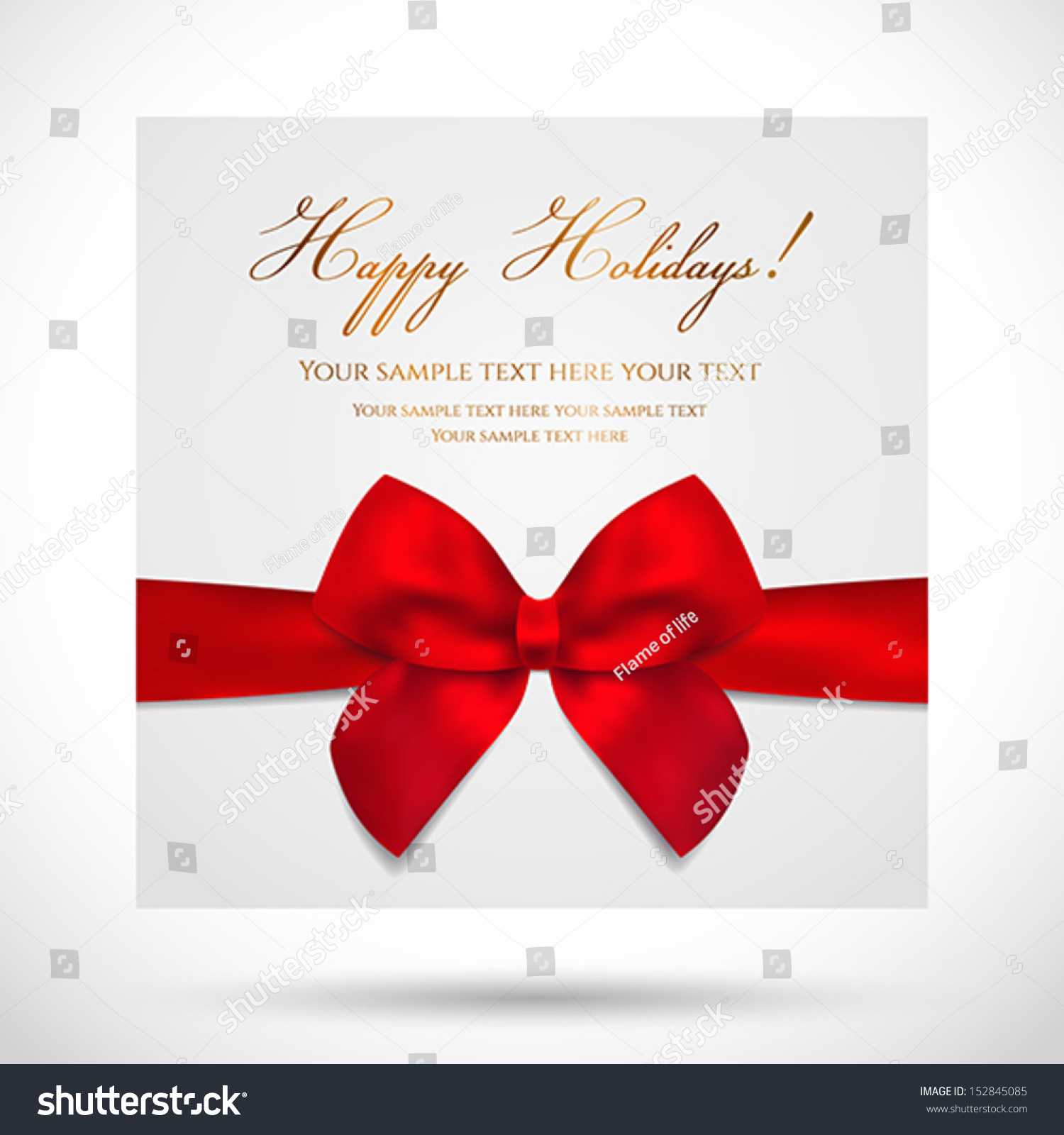 Holiday Card Christmas Card Birthday Card Stock Vector In Present Card Template