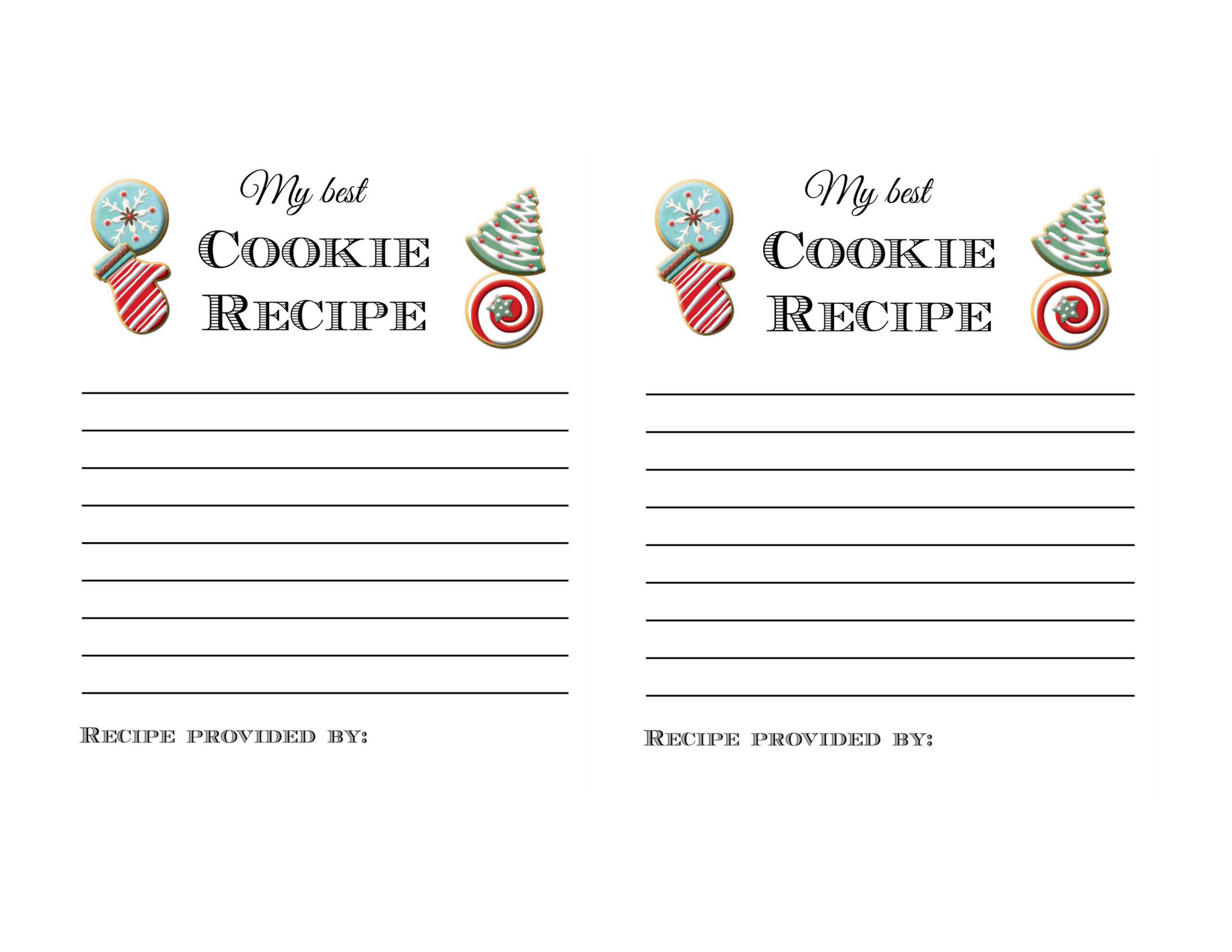 Holiday Cookie Exchange Party Printables And Ideas Tips Inside Cookie Exchange Recipe Card Template