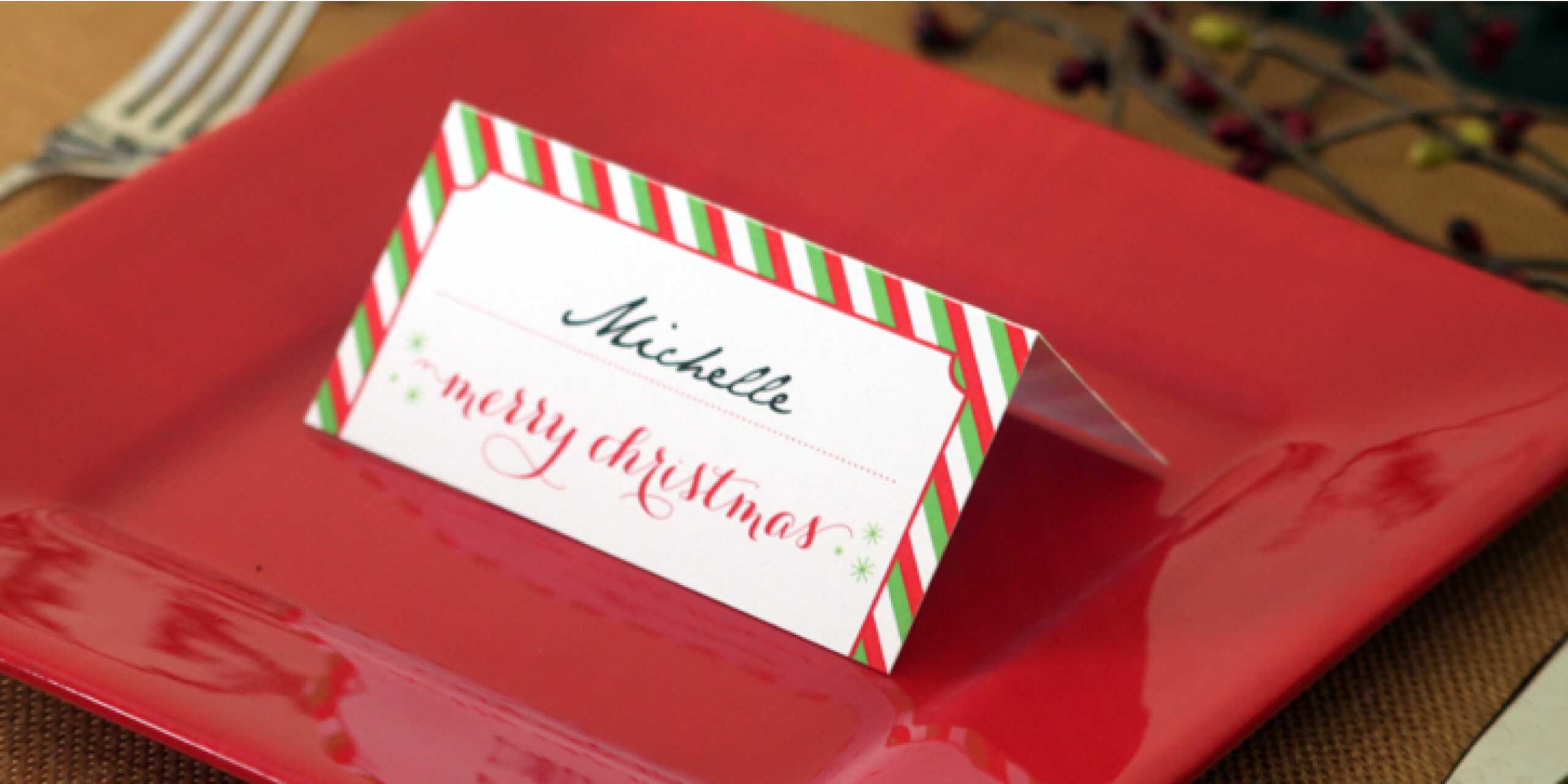 Holiday Place Card Diy Printable Within Christmas Table Place Cards Template